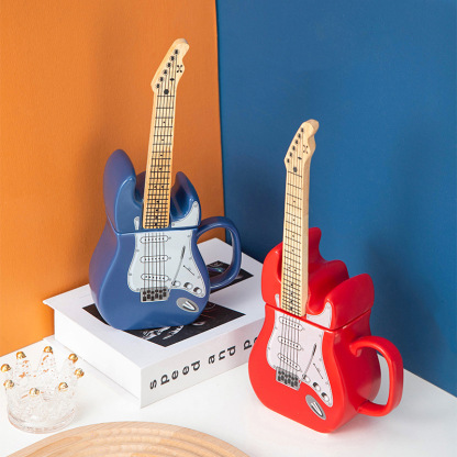 Creative Guitar Cup-shaped Mugs 3D Ceramic Cups Fashion Water Cups