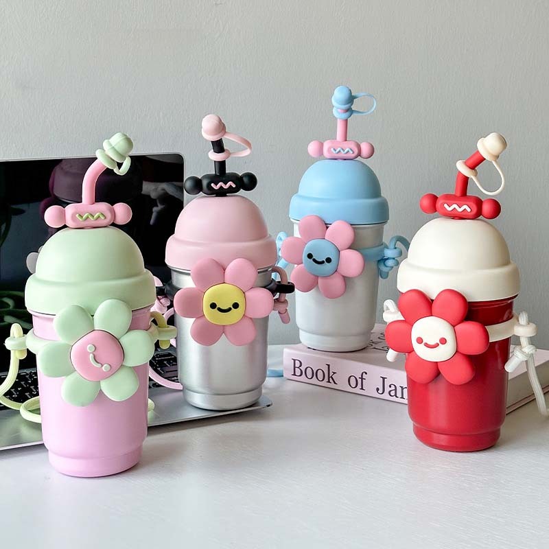 Cartoon Stainless Steel Milk Tea Cup for Heat and Cold Preservation