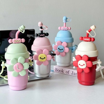Cartoon Stainless Steel Milk Tea Cup for Heat and Cold Preservation