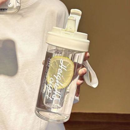 Summer Portable Straw Plastic Cup Student Water Cup Large Capacity Cup