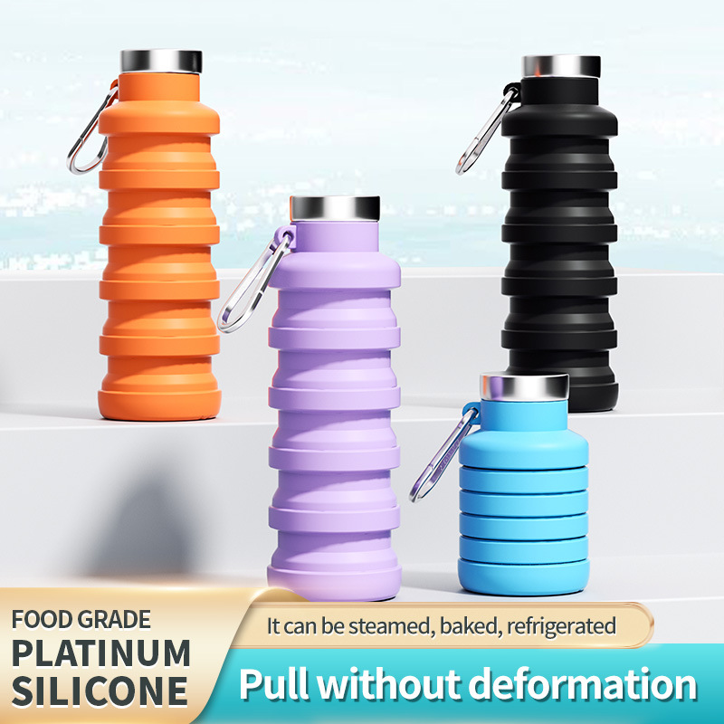 Creative Running Fitness Outdoor Sports Silicone Folding Water Bottle
