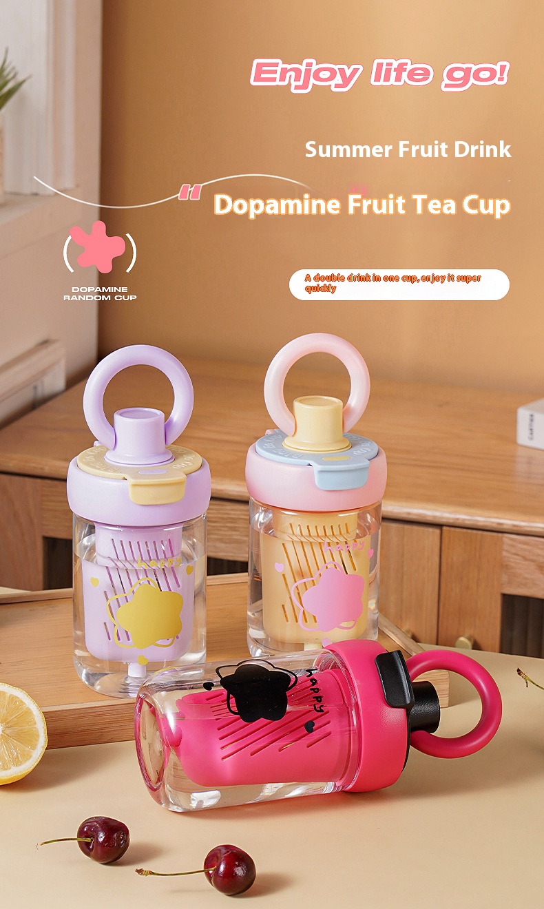 Summer Large Capacity Tea-water Separation Double-drinking Cup
