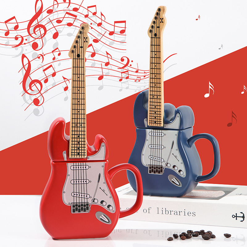 Creative Guitar Cup-shaped Mugs 3D Ceramic Cups Fashion Water Cups