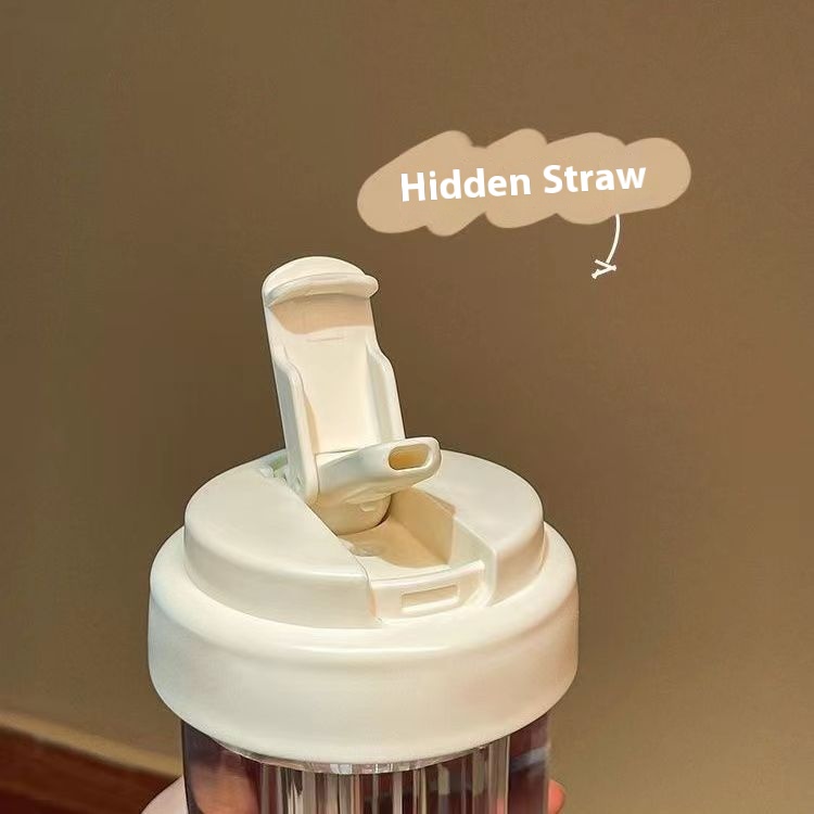 Summer Portable Straw Plastic Cup Student Water Cup Large Capacity Cup