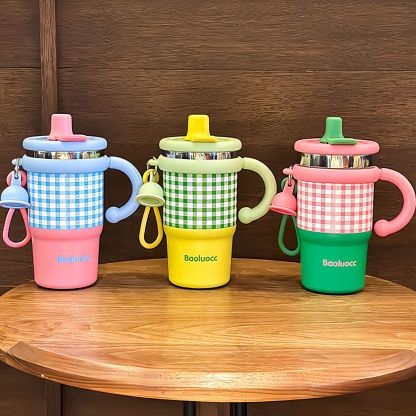 Creative Stainless Steel Straw Cup Portable Handle Heat Cold Preservation Cup