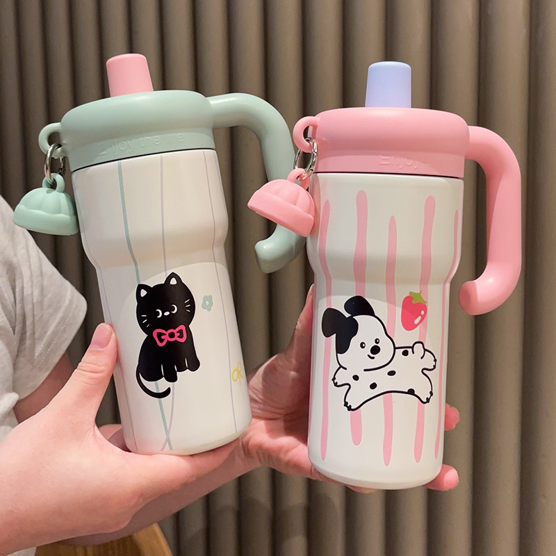 Large Capacity Sports Straw Cup Stainless Steel Insulated Chilled Cup