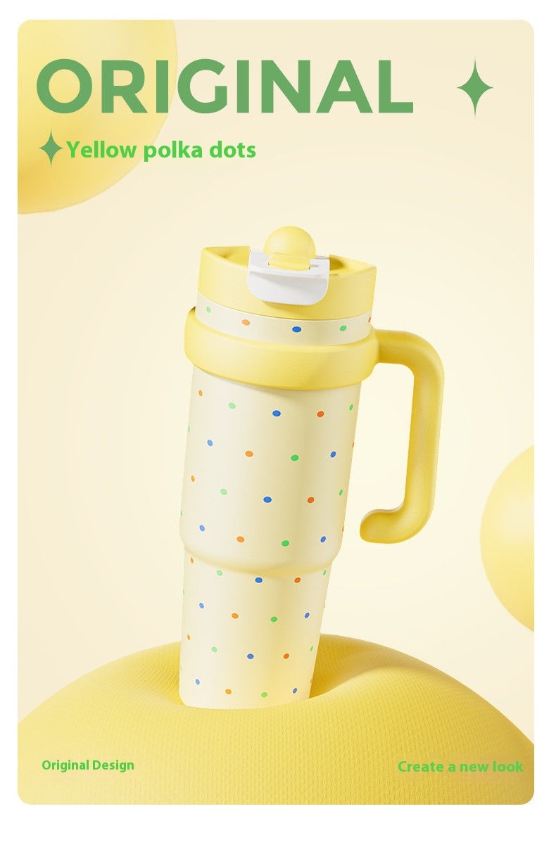 Four Seasons Available Large Capacity Straw Thermos Cup Unisex