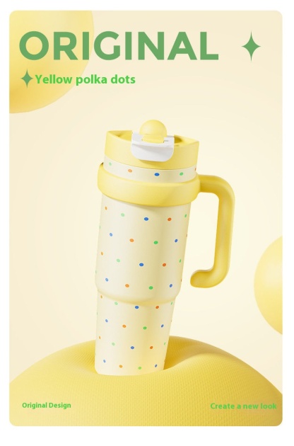 Four Seasons Available Large Capacity Straw Thermos Cup Unisex