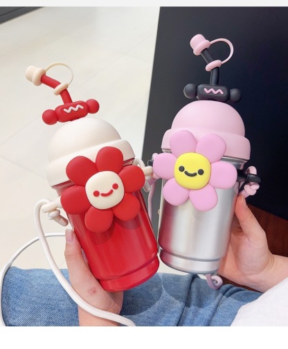 Cartoon Stainless Steel Milk Tea Cup for Heat and Cold Preservation