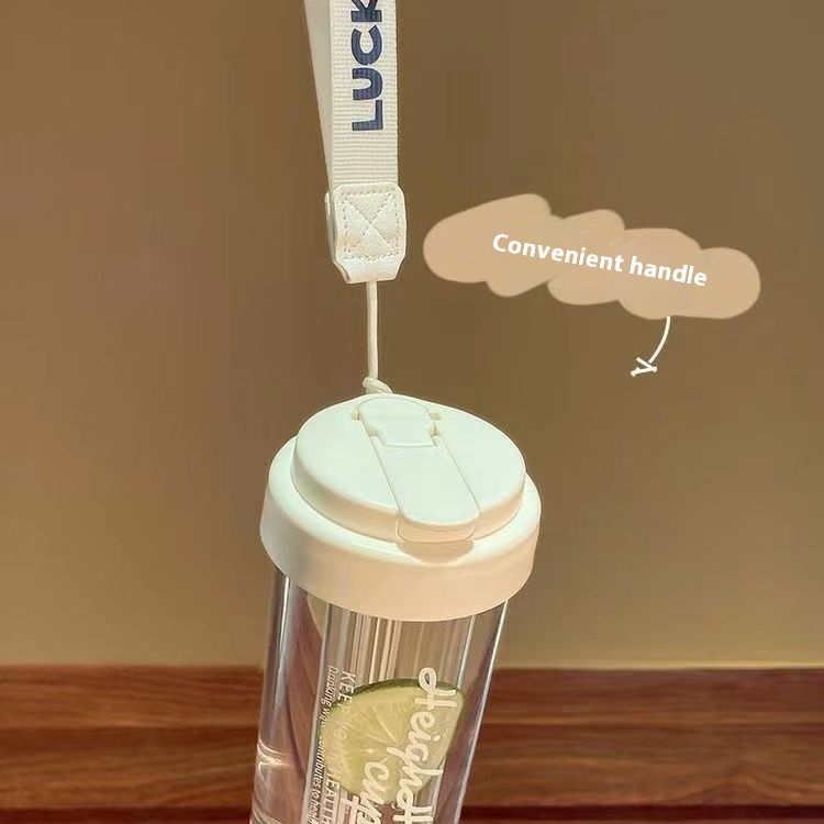 Summer Portable Straw Plastic Cup Student Water Cup Large Capacity Cup