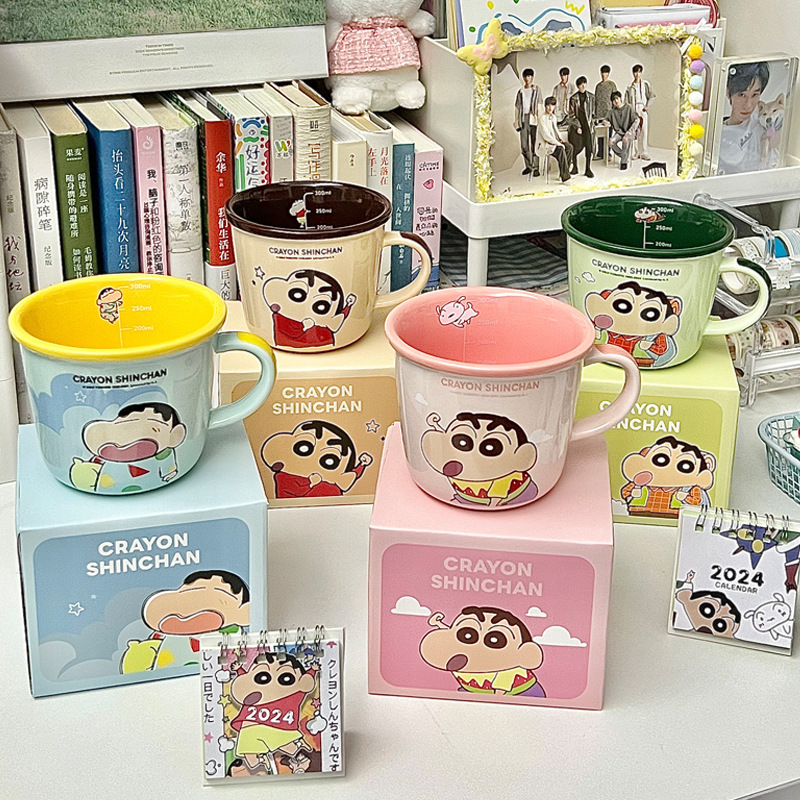 Cute Cartoon Anime Character Ceramic Cup Kawaii Cat Birthday Gift Quilt Coffee Cup with Spoon and Gift Box