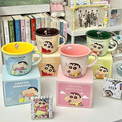 Cute Cartoon Anime Character Ceramic Cup Kawaii Cat Birthday Gift Quilt Coffee Cup with Spoon and Gift Box