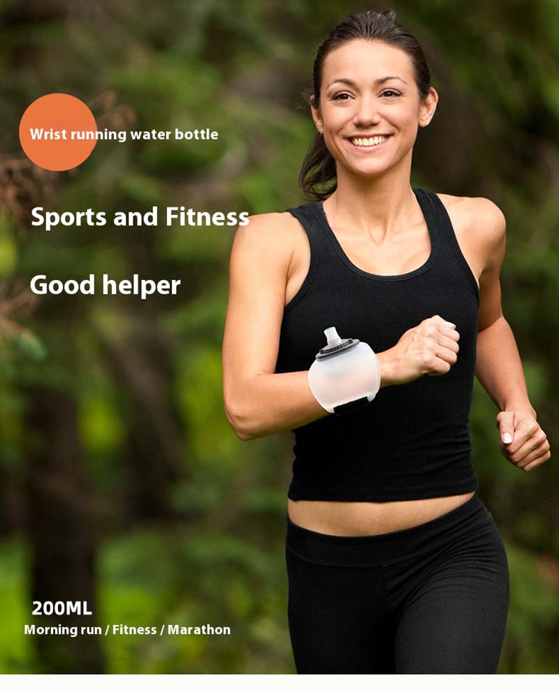 Creative Portable Wrist Sports Water Bottle Food-grade Silicone Water Cup