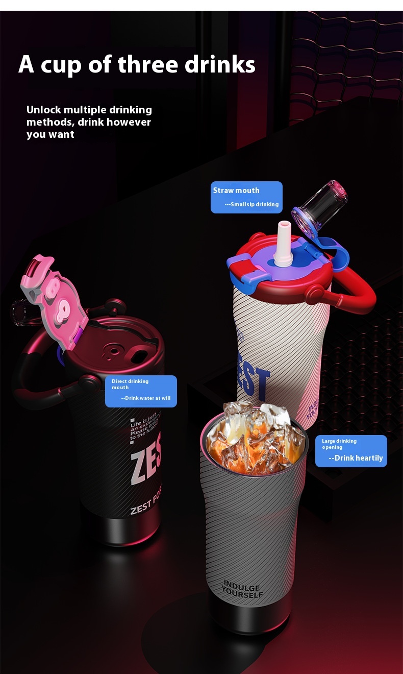 Large Capacity Stainless Steel Vehicle Mounted Portable Insulated Cup