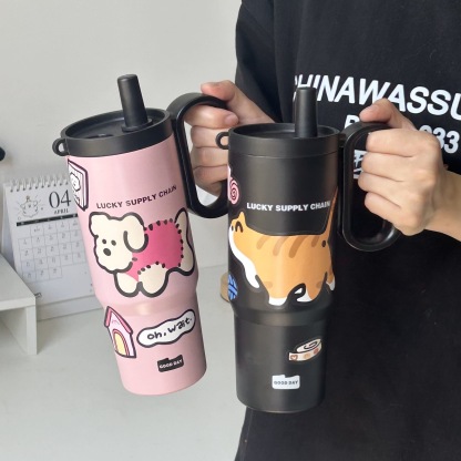 316 Stainless Steel Large Capacity Suction Cup Car Cup with Handle