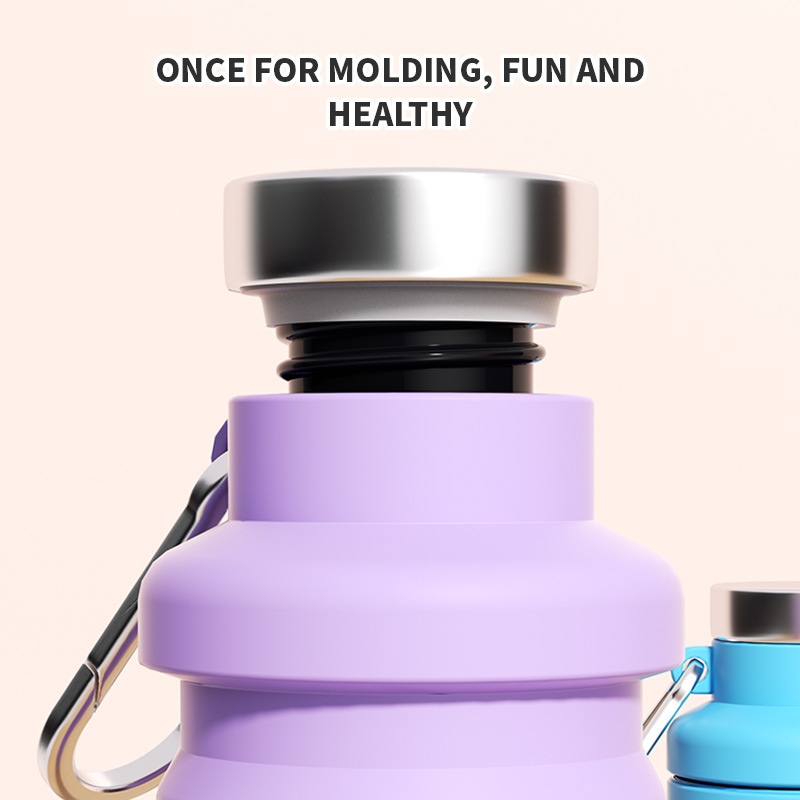 Creative Running Fitness Outdoor Sports Silicone Folding Water Bottle