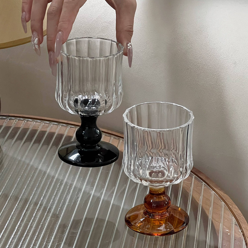 Ins-style Vintage Glass Goblets Fruit Wine Glasses Red Wine Glasses High-end Cocktail Beer Glasses Champagne Wine Glasses