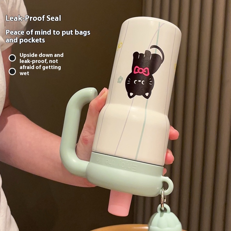 Large Capacity Sports Straw Cup Stainless Steel Insulated Chilled Cup