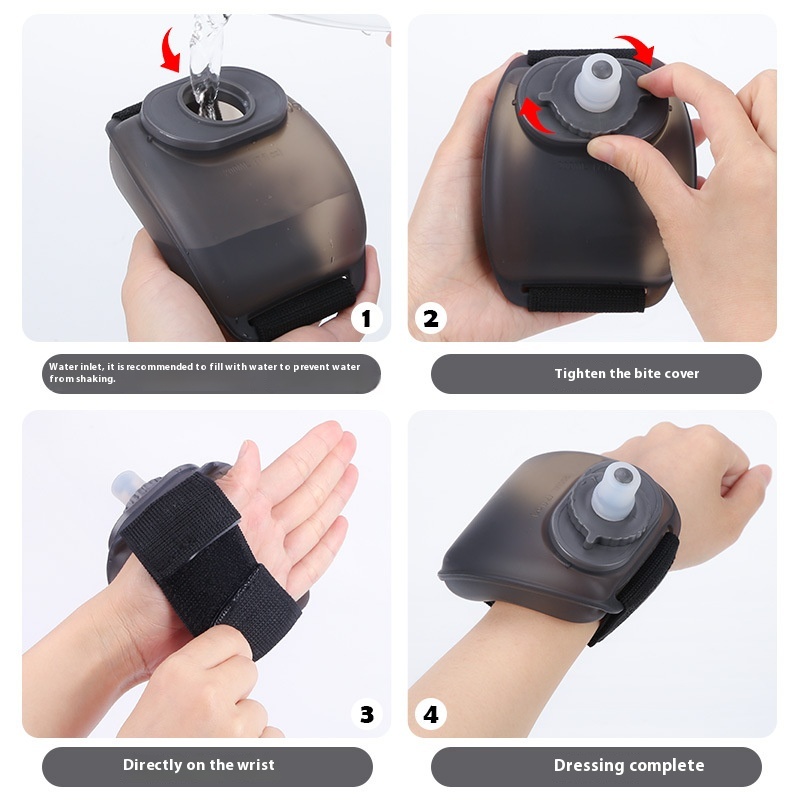 Creative Portable Wrist Sports Water Bottle Food-grade Silicone Water Cup