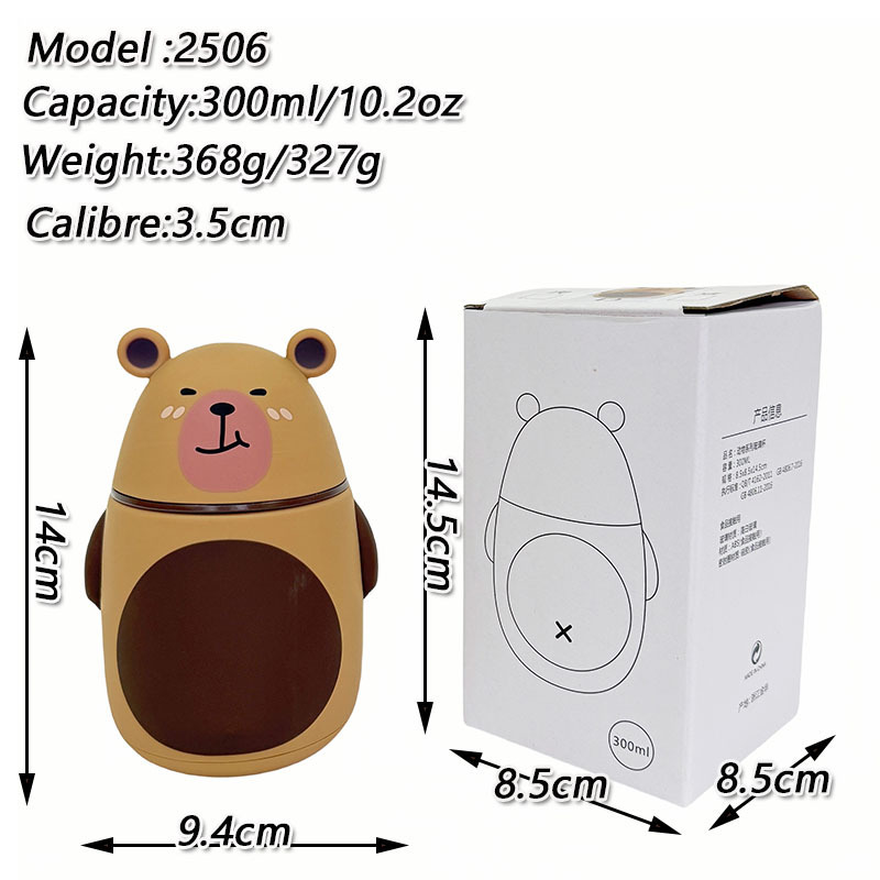 Cute Capybara Water Bottle Double-Layer Insulated Glass Cup