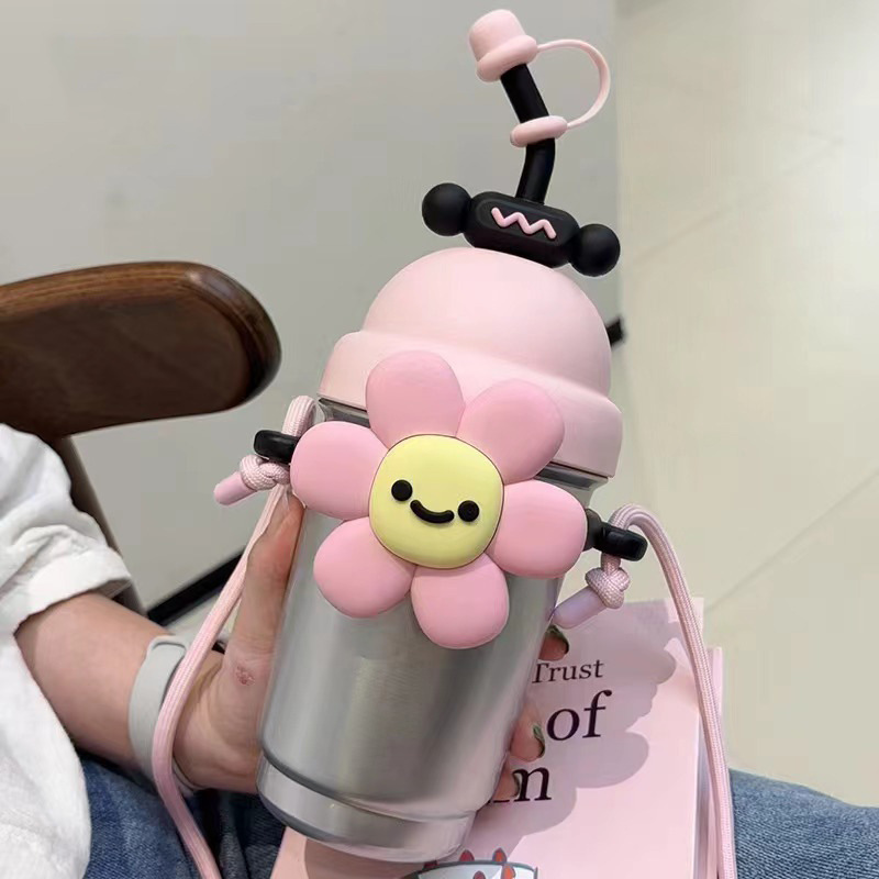 Cartoon Stainless Steel Milk Tea Cup for Heat and Cold Preservation