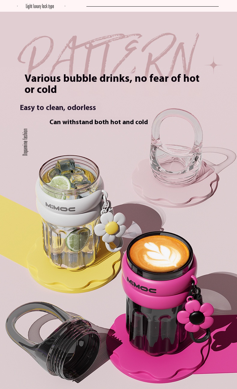 Colorful Fashion Plastic Cups Portable Large Capacity Coffee Cups