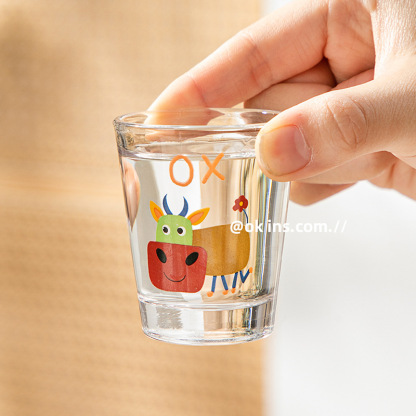 50ML Cartoon Glass Sake Cups 12 Zodiac Pattern Household Small Wine Cups Creative Wine Cup One-sip Cups Mini Sake Cups Gifts