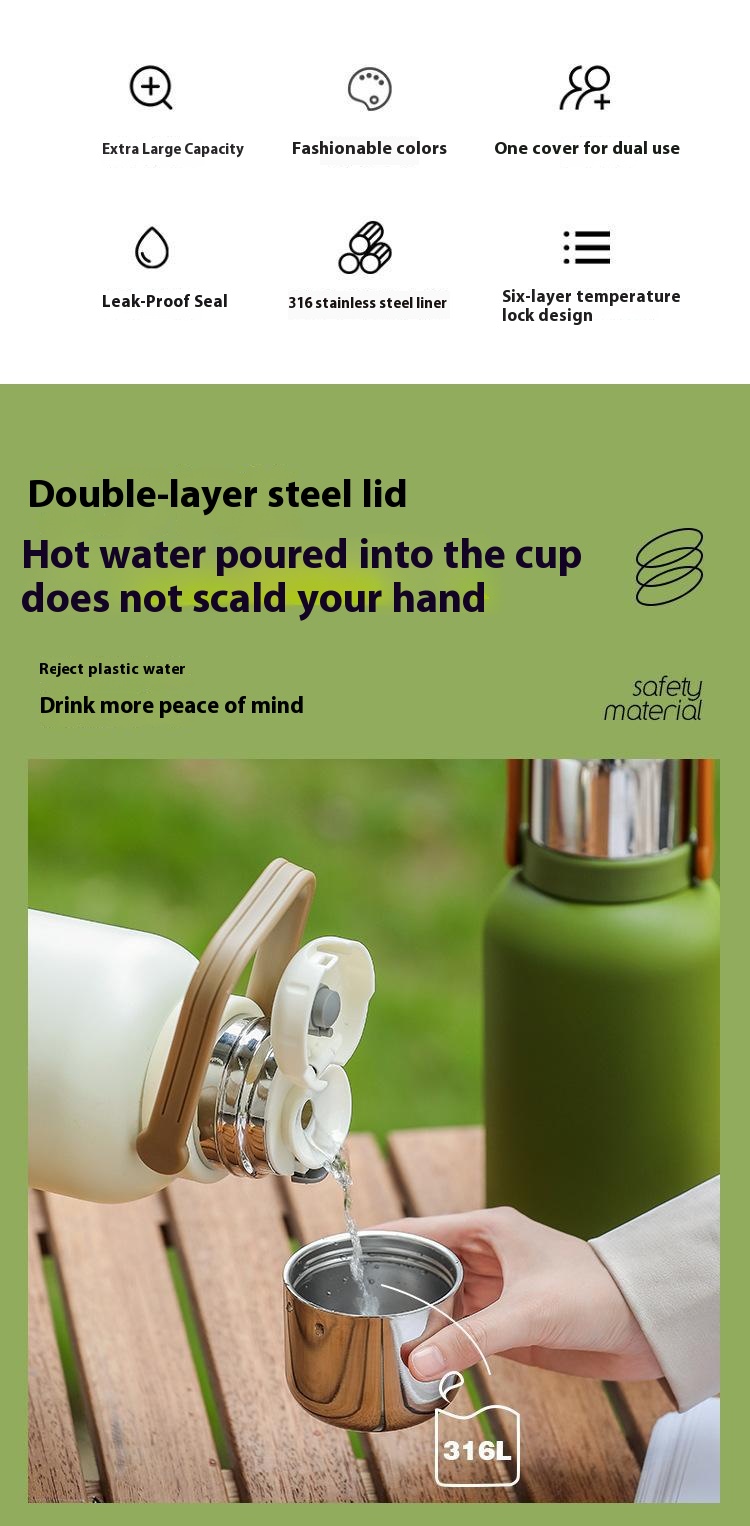 316 Stainless Steel Large-capacity Outdoor Sports Insulated Cup