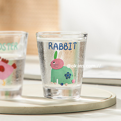 50ML Cartoon Glass Sake Cups 12 Zodiac Pattern Household Small Wine Cups Creative Wine Cup One-sip Cups Mini Sake Cups Gifts