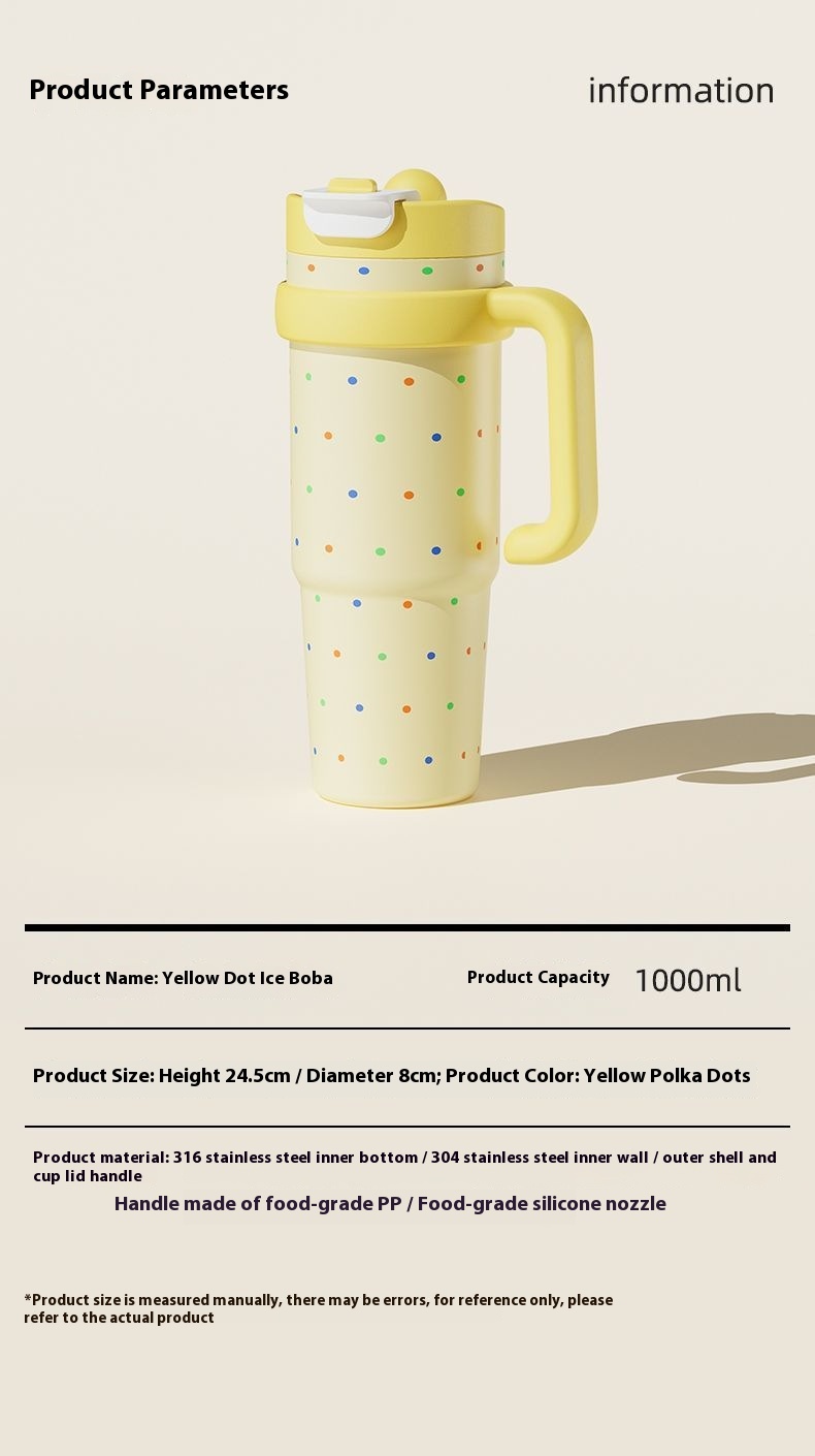 Four Seasons Available Large Capacity Straw Thermos Cup Unisex