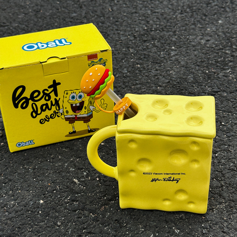 Cartoon Anime Character Ceramic Cup Kawaii Cheese Crab Shape Ceramic Cup Birthday Gift Quilt Coffee Cup with Spoon and Gift Box