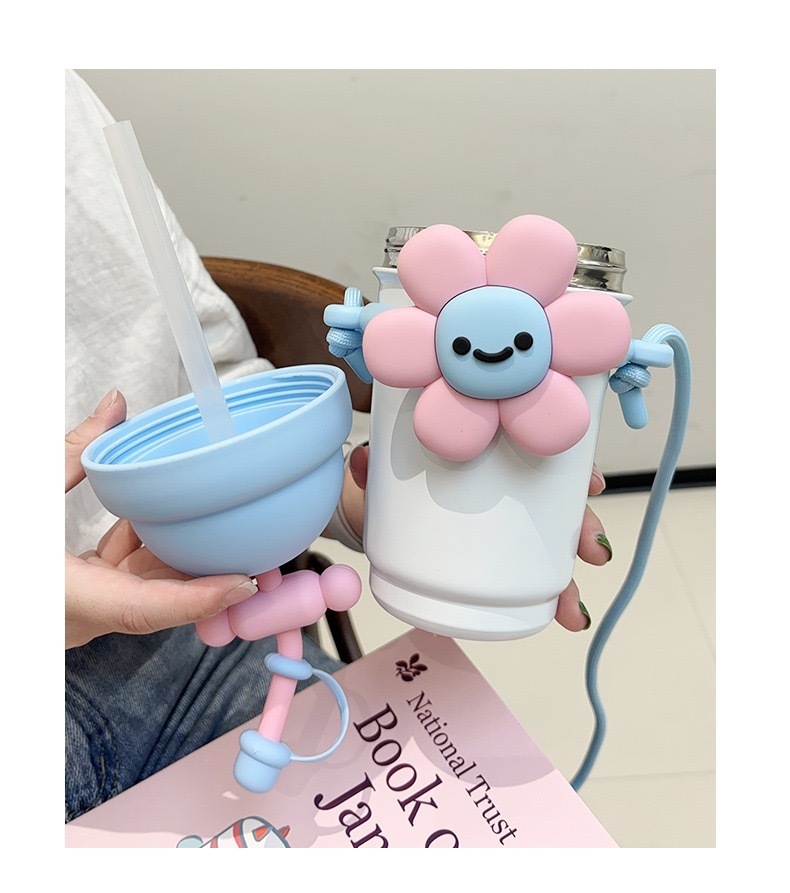 Cartoon Stainless Steel Milk Tea Cup for Heat and Cold Preservation