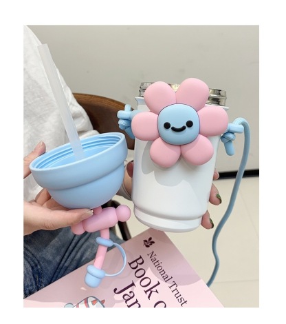 Cartoon Stainless Steel Milk Tea Cup for Heat and Cold Preservation