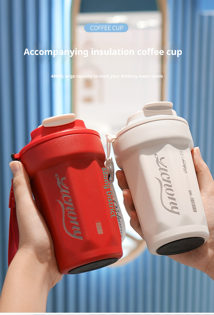 Coffee Cup 316 Stainless Steel Thermos Cup Outdoor High-value Men Women Water Cup Holder for Car Gift