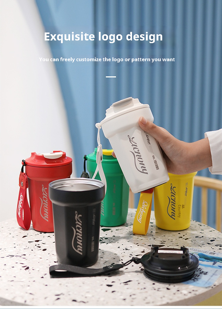 Coffee Cup 316 Stainless Steel Thermos Cup Outdoor High-value Men Women Water Cup Holder for Car Gift