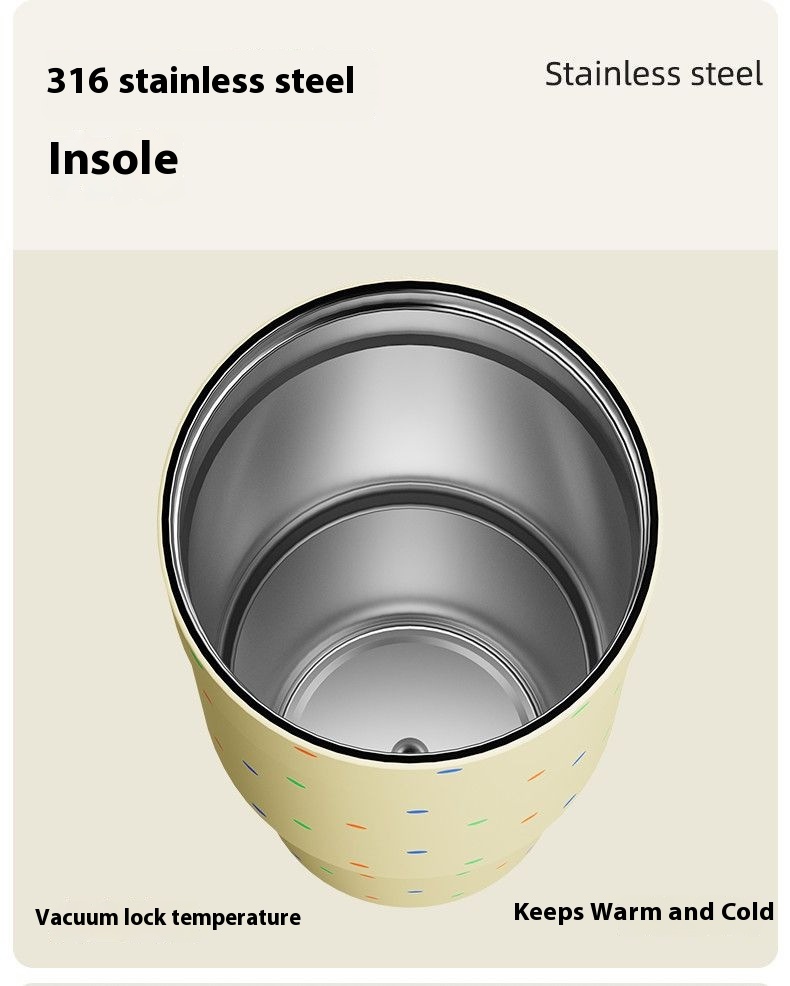 Four Seasons Available Large Capacity Straw Thermos Cup Unisex