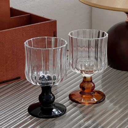 Ins-style Vintage Glass Goblets Fruit Wine Glasses Red Wine Glasses High-end Cocktail Beer Glasses Champagne Wine Glasses