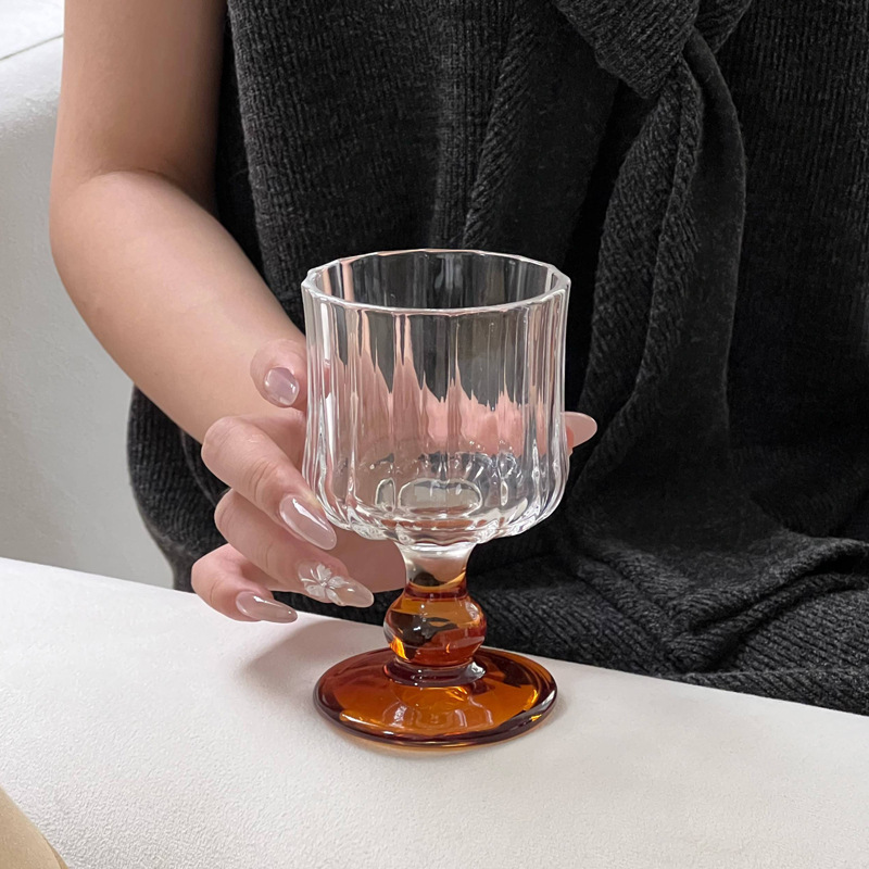 Ins-style Vintage Glass Goblets Fruit Wine Glasses Red Wine Glasses High-end Cocktail Beer Glasses Champagne Wine Glasses