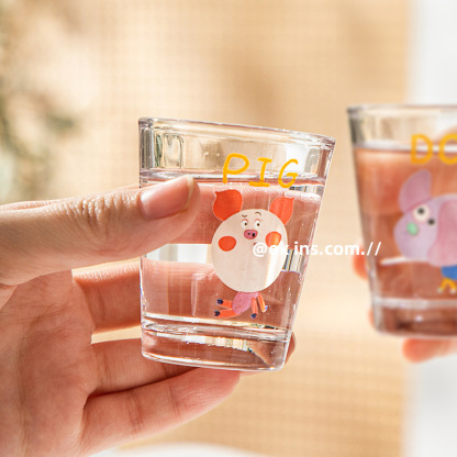 50ML Cartoon Glass Sake Cups 12 Zodiac Pattern Household Small Wine Cups Creative Wine Cup One-sip Cups Mini Sake Cups Gifts