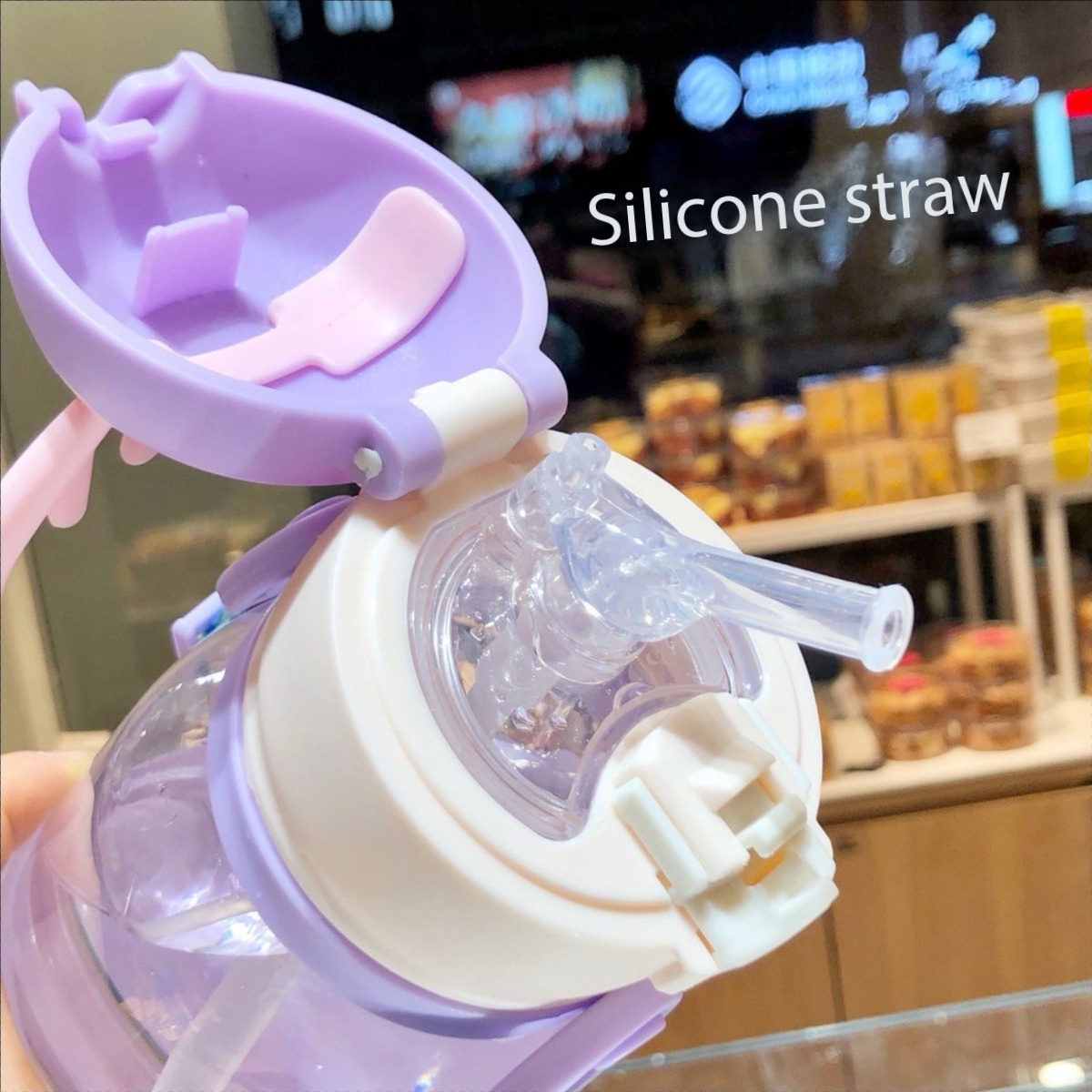 Children's Straw Cup Learning Cup for Drinking for Girl Boy Leak-proof Antler Water Bottle for Anti-fall Portable Water Cup