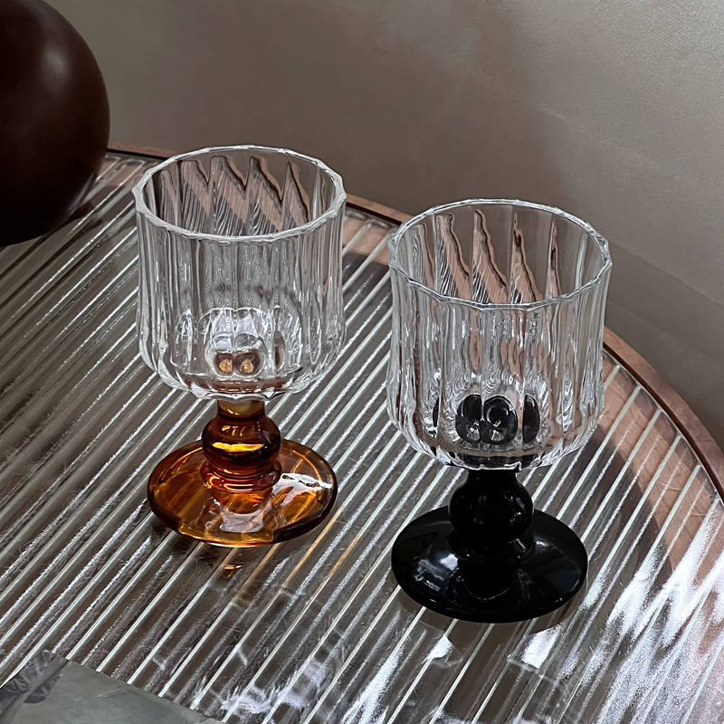 Ins-style Vintage Glass Goblets Fruit Wine Glasses Red Wine Glasses High-end Cocktail Beer Glasses Champagne Wine Glasses