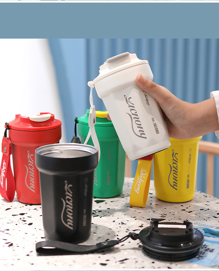 Coffee Cup 316 Stainless Steel Thermos Cup Outdoor High-value Men Women Water Cup Holder for Car Gift