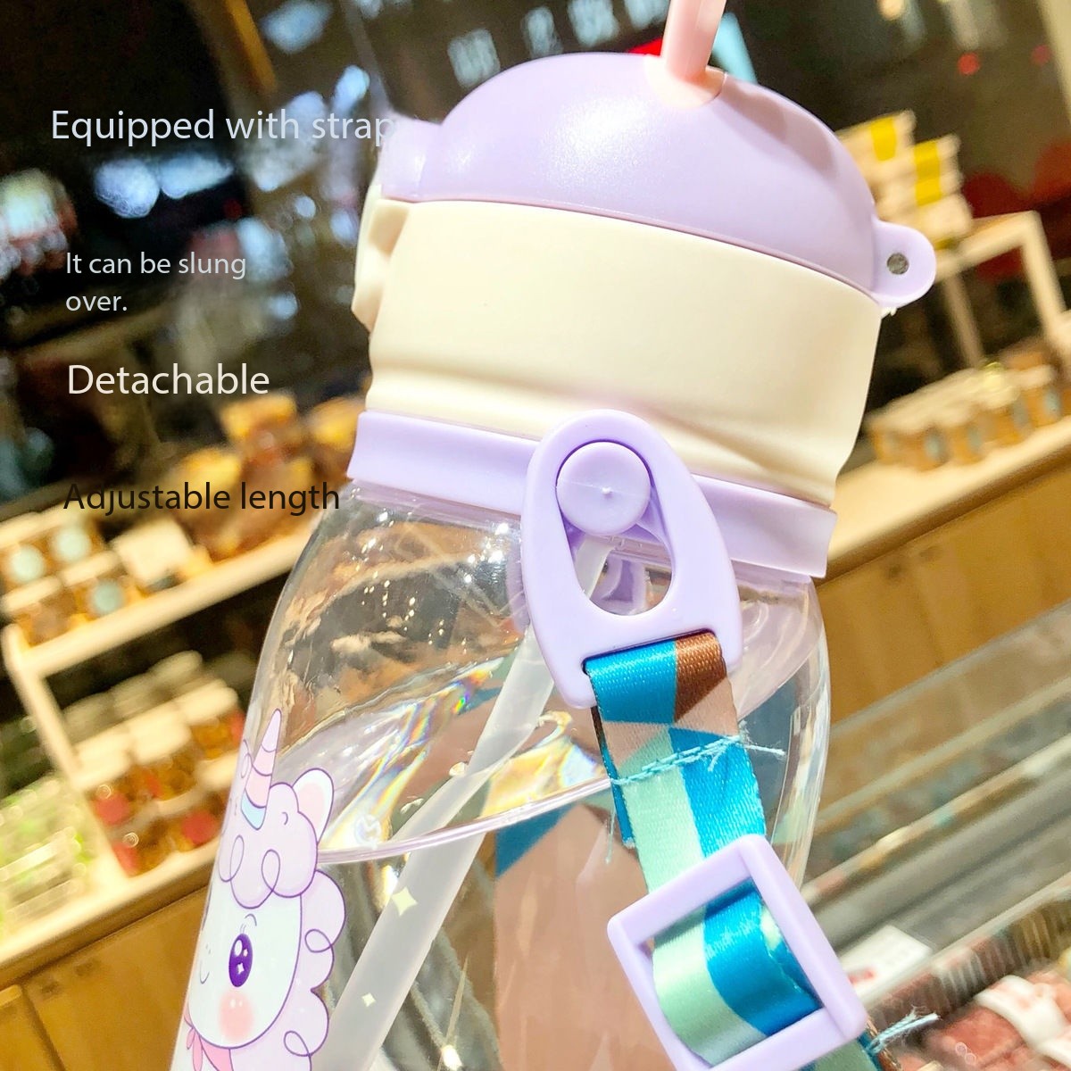 Children's Straw Cup Learning Cup for Drinking for Girl Boy Leak-proof Antler Water Bottle for Anti-fall Portable Water Cup