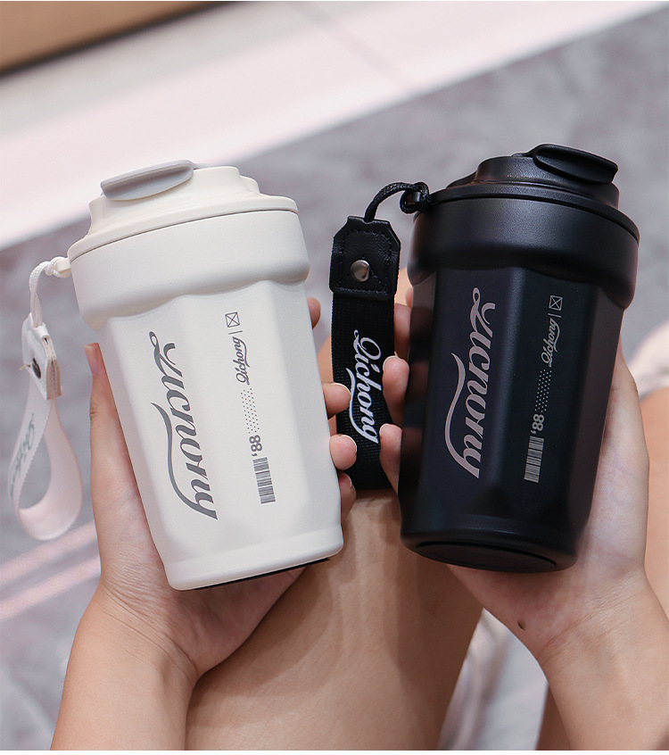 Coffee Cup 316 Stainless Steel Thermos Cup Outdoor High-value Men Women Water Cup Holder for Car Gift