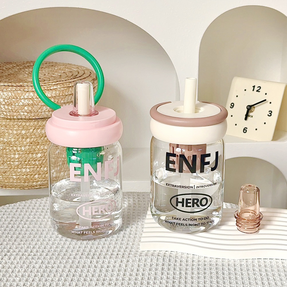 Simple Fashion High-temperature Resistant Tea Brewing Glass Cup Straw Cup