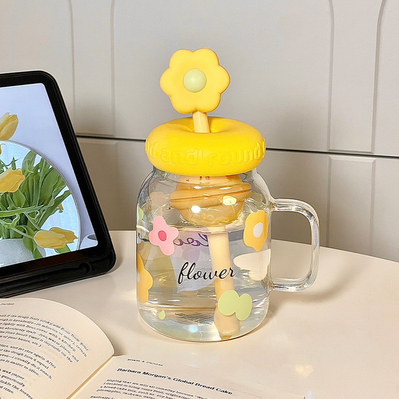 Large-capacity High-temperature Resistant Glass Cup Tea Brewing Straw Cup