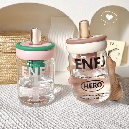 Simple Fashion High-temperature Resistant Tea Brewing Glass Cup Straw Cup