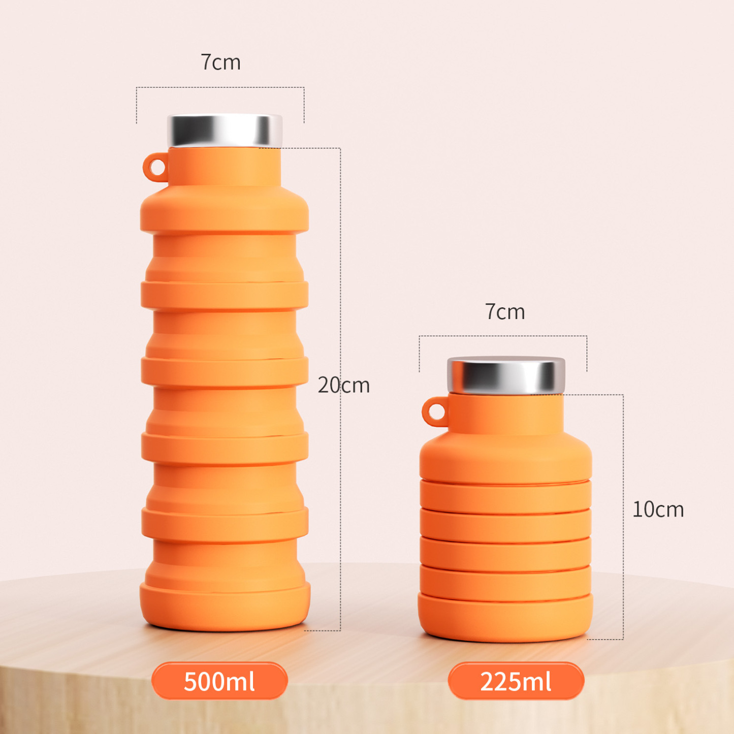 Creative Running Fitness Outdoor Sports Silicone Folding Water Bottle