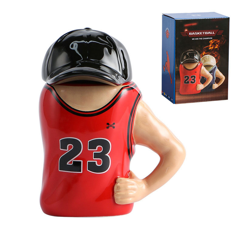 450ML Cartoon Ceramic Cup Basketball Player Baseball Cap Jersey Molding Cup Creative Boy's Gift Coffee Mug Human Coffee Cup