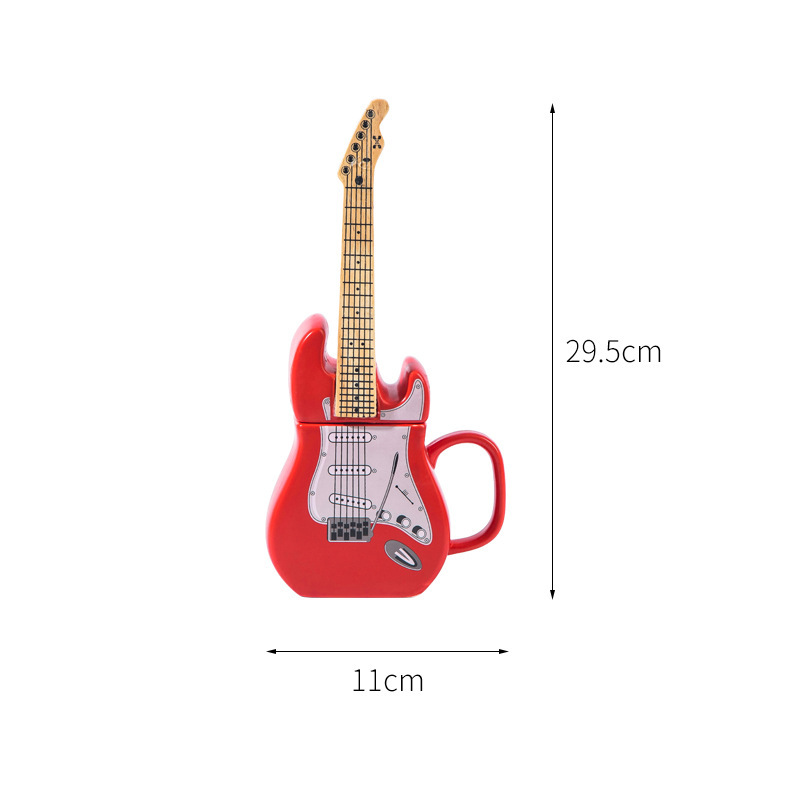 Creative Guitar Cup-shaped Mugs 3D Ceramic Cups Fashion Water Cups